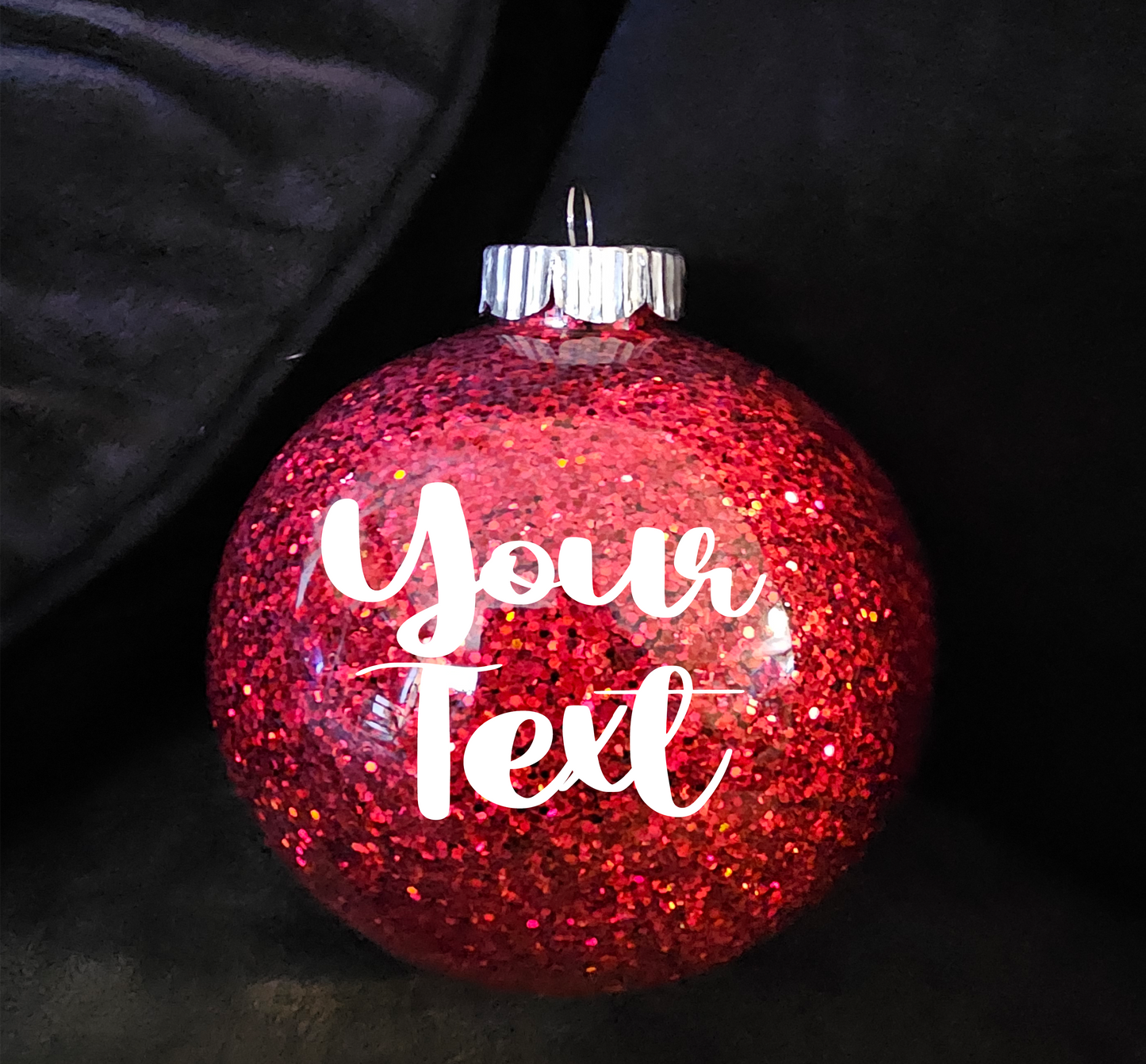 Red Glitter Personalized Ornament