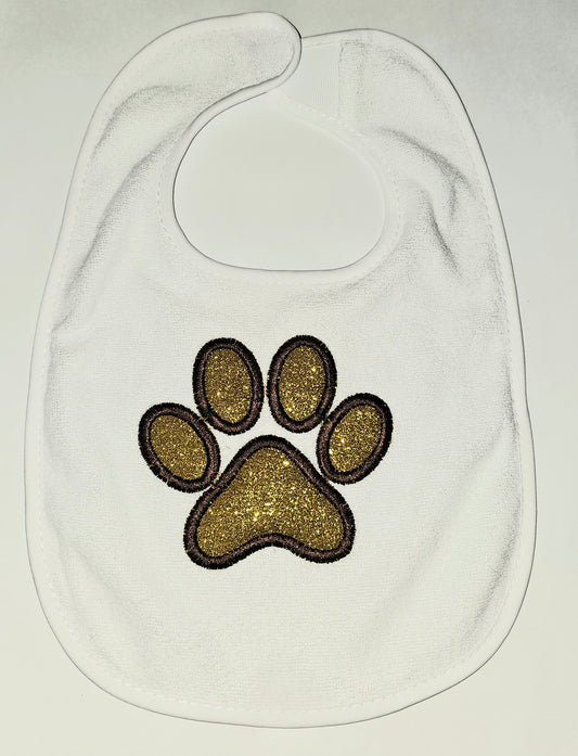 Paw Embroidered Baby Bib