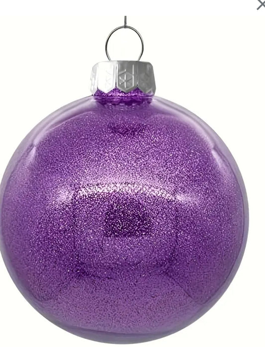 Purple Glitter Personalized Ornament
