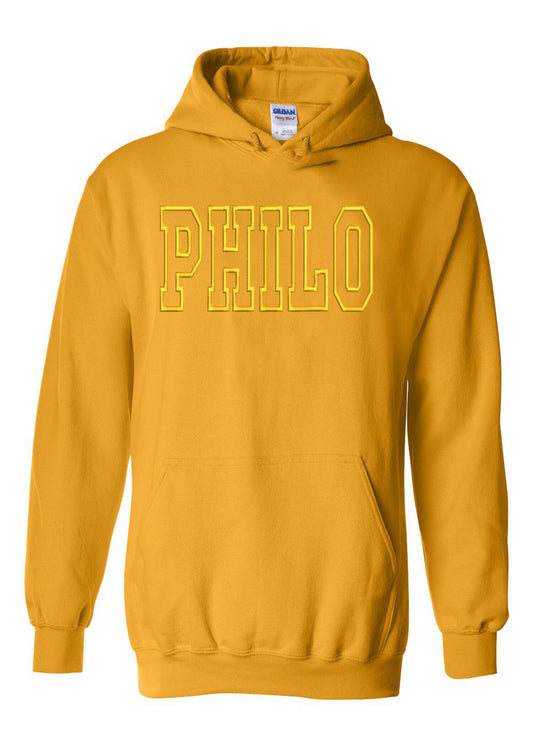 Philo Embroidered Letter Hoodie Sweatshirt (Embroidered Letters)