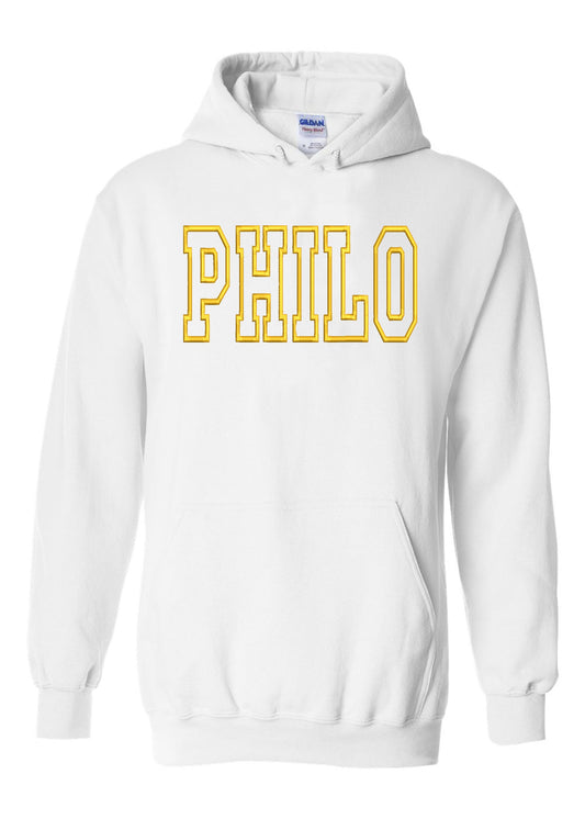 Philo Embroidered Letter Hoodie Sweatshirt (Embroidered Letters)