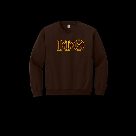 Crewneck Iota Phi Theta Letter Sweatshirt (Embroidered Letters)