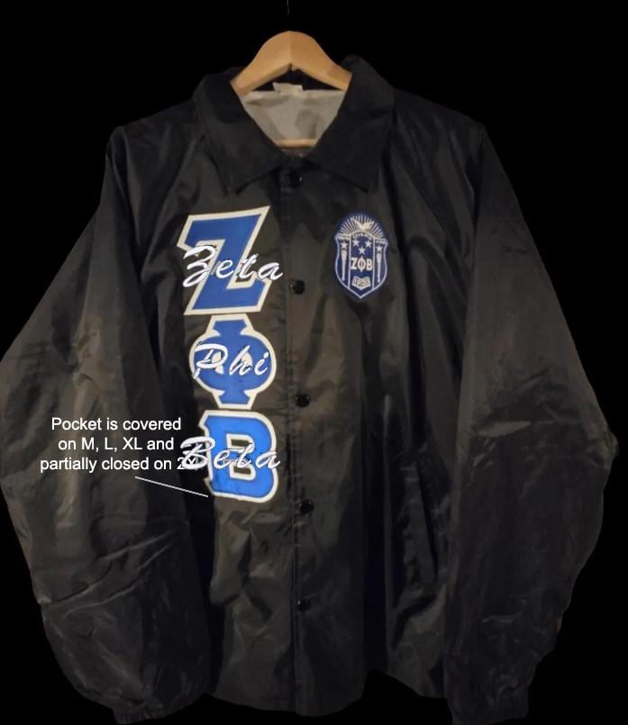 Zeta Phi Beta Line Jacket w/Cursive (Zig Zag Outline)