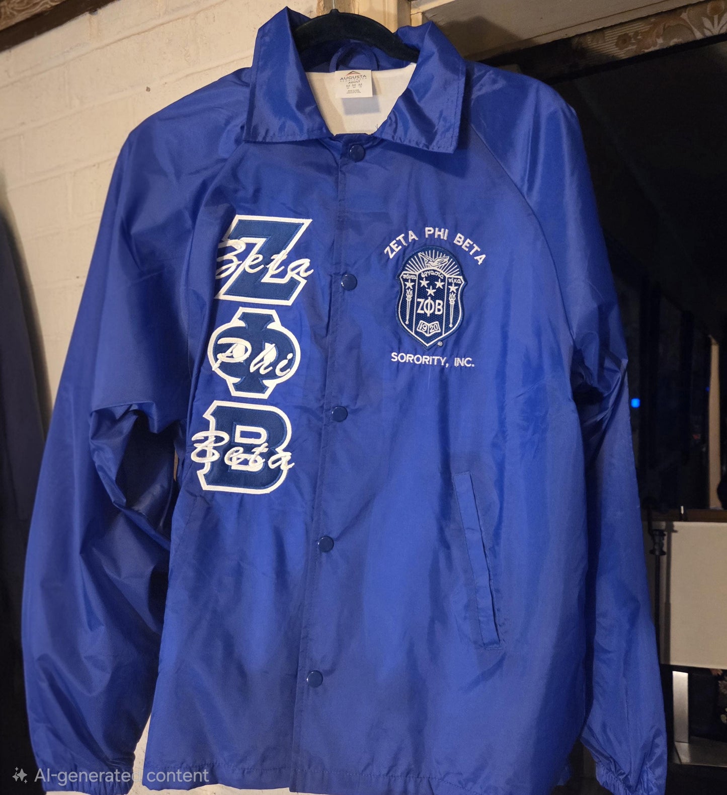 Zeta Phi Beta Line Jacket w/Cursive (Zig Zag Outline)
