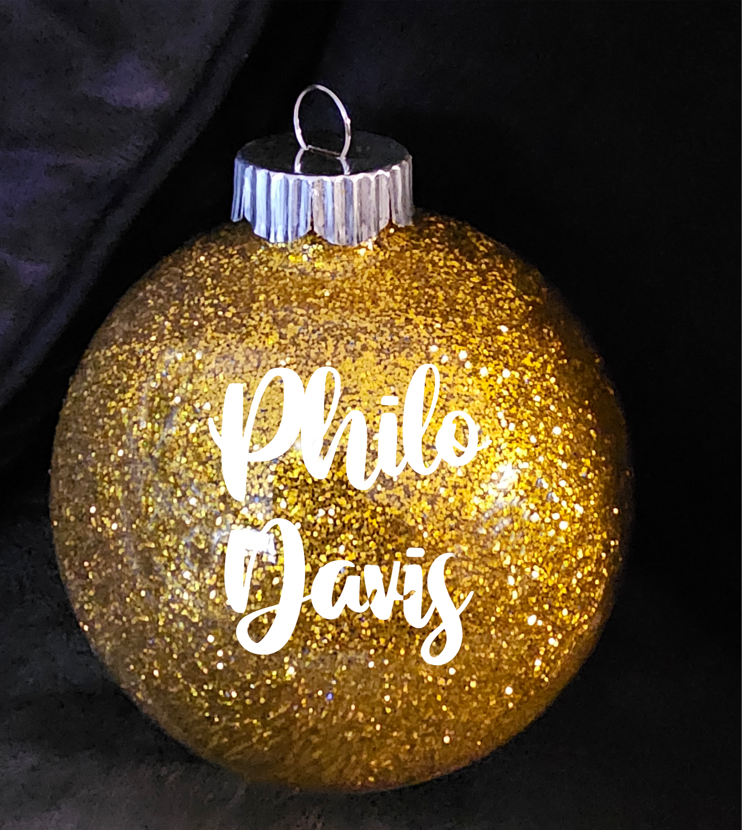 Gold Glitter Personalized Ornament