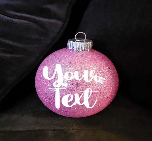 Pink Glitter Personalized Ornament