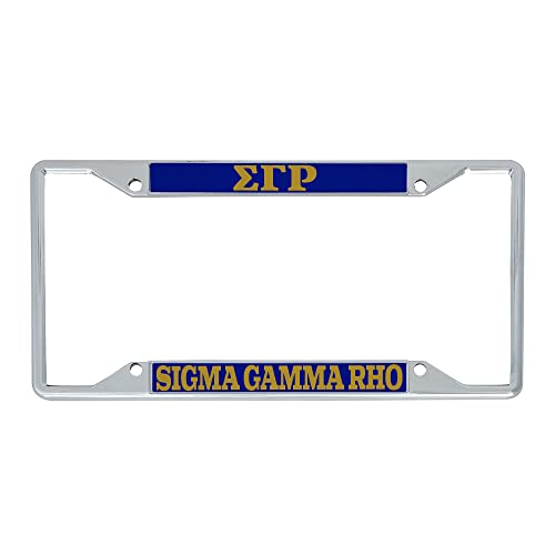 Sigma Gamma Rho Metal License Plate Frame for Front or Back of Car (Metal - Standard)
