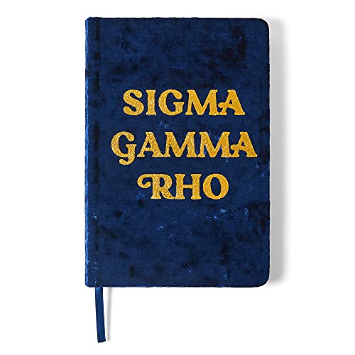 Sorority Shop Sigma Gamma Rho Notebook - SGR Velvet Notebook with Velvet Cover, Gold Foil Imprint, Satin Ribbon, 216 Lined Pages, Glued Binding - Sorority Journal, Sigma Gamma Rho Sorority Gift
